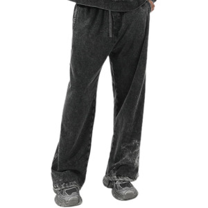 Pantalon de jogging ample vintage délavé à l'acide pour homme, style rétro hip-hop décontracté, coupe ample Y2K - Product Image 1