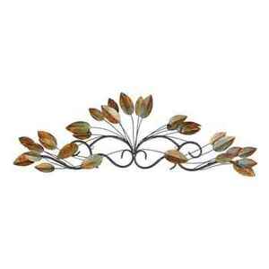 Sculpture murale en métal en forme de feuillage, décoration rustique pour la maison, accent décoratif pour le salon, forme irrégulière, emballage en une seule pièce - Product Image 1