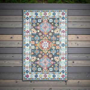 Tapis d'intérieur en laine tufté à la main, design abstrait, écologique, antidérapant, à poils moyens, multicolore, pour salon - Product Image 4