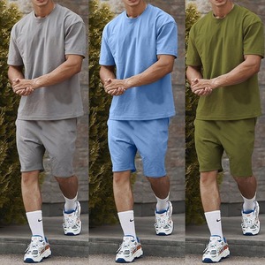 Conjunto de Verano Informal de Dos Piezas para Hombre, con Logotipo Personalizado, Color Sólido, Traje Deportivo Corto de 2 Piezas para Hombre 2026 - Product Image 6
