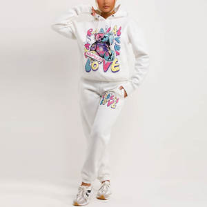 Best Quality Unique Style Women Stacked Sweat Suit Online Selling Long Sleeve Hooded & <b>Trouser</b> Women Set - Product Image 2