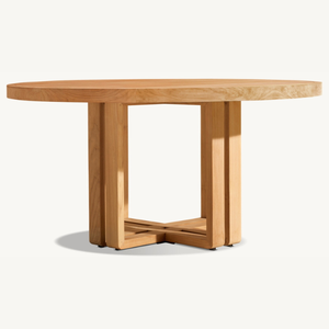 <b>Round</b> <b>table</b> furniture made of teak <b>wood</b> with a simple modern style for outdoor or indoor use, suitable for <b>dining</b> rooms - Product Image 2
