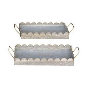 Plateau de service en métal écologique, imprimé feuilles tropicales, plateau alimentaire en métal rectangulaire, plat décoratif pour restaurant et hôtel - Product Image 2