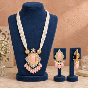 Premium Pink Pendant <b>Pearl</b> Strand Necklace <b>Set</b> Bulk Wholesaler Wholesale Supply Manufacturing Factory - Product Image 4