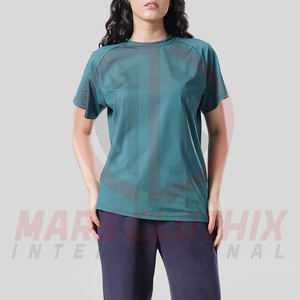 Camiseta deportiva transpirable de alta calidad para gimnasio, correr, de secado rápido, para mujer, de color sólido, para adultos. - Product Image 2