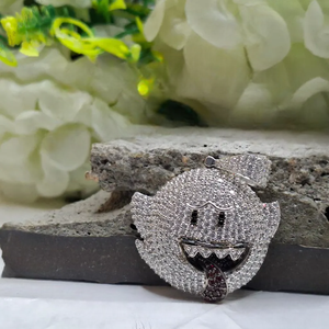 Pendentif Smiley en Argent Sterling 925 avec Moissanite Diamant VVS Taille Ronde Brillante, Bijou Hip Hop Iced Out Fait Main - Product Image 4