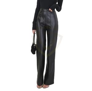 Pantalones de Cuero Originales de Alta Calidad para Mujer, Pantalones de Cuero Vacuno en la Parte Delantera, Pantalones de Cuero Negros Sexys - Product Image 1