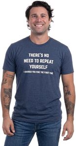 Camiseta de Manga Corta Azul Marino para Hombre con Frase Divertida Estampada en la Parte Delantera, Cuello Redondo Informal, Corte Regular, 100% Algodón Jersey - Product Image 2