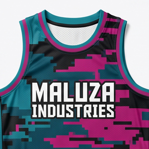 Maillots de basket-ball Maluza personnalisés en usine, sublimés, en mesh respirant, anti-humidité, sans manches, séchage rapide, unisexe - Product Image 3
