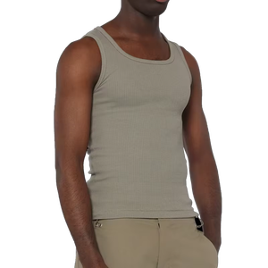 Men Ribbed Tank Top Solid Color O-Neck Casual Knitted Style Breathable Quick Dry Summer Wear Premium Quality - Product Image 2