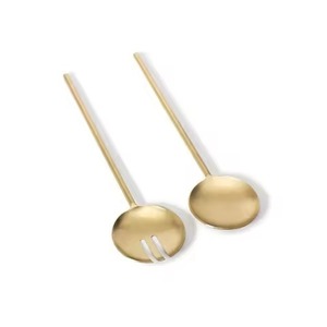 Elegante Juego de Servidores de Ensalada de Metal, Cuchara y Tenedor para Servir Ensalada de Acero Inoxidable, para Uso en la Cocina y la Mesa del Comedor - Product Image 4