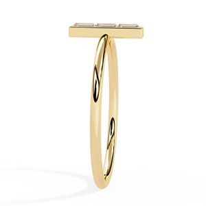 18K Solid Gold Natural Baguette <b>Diamond</b> <b>Ring</b> for Women Minimalist Stackable Bar Wedding Band Earth-Mined Fine Jewelry Supplier - Product Image 5