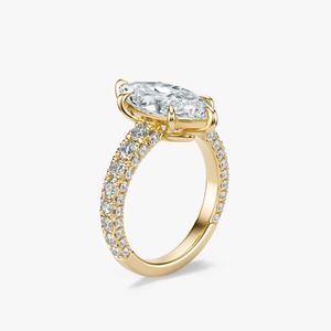 Anillo de Diamantes Marquise de 5.5CT Personalizado al por Mayor, Oro Amarillo con Piedras Laterales, Fabricante de Joyería Fina - Product Image 3