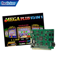 Placa PCB de Juego Arcade FRO Mega Plus 15 en 1, Plástico, 5 Carretes, 9 Líneas, para Máquina de Juegos Operada con Monedas, Versión en Inglés