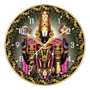 Liviya Premium Lord Venkateswara Designer <b>Plastic</b> Wall Clock Digital Printing <b>Large</b> Divine Wall Art Mother's Day Christmas - Product Image 1