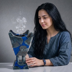 FAIZA CRAFT FC-7363 Brûleur d'encens artisanal en bois d'acacia et de santal de qualité supérieure, 100% naturel, écologique, aromathérapie, durable - Product Image 1