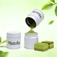 Boîte en métal personnalisée pour matcha avec impression et couvercle spirale gaufré pour café, thé vert, épices, emballage en vrac, boîte à matcha