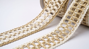ผ้าฝ้ายลายฉลุตกแต่งขอบโลหะสำหรับของตกแต่งบ้านและสิ่งทอ - Product Image 3