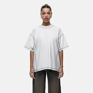 Camiseta de Manga Corta con Cuello Redondo Extra Grande para Mujer, Color Sólido, Corte Holgado, Tejido de Algodón Transpirable, Estilo para Todas las Temporadas - Product Image 5