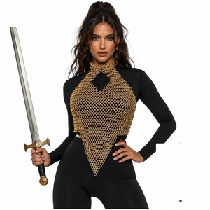 ชุดเกราะคอสเพลย์แบบโบราณสมัยใหม่ Dravessa Gold Chainmail สำหรับงานเทศกาล ทำจากอะลูมิเนียมชุบอโนไดซ์ เหมาะสำหรับงาน Renfaire และคอสเพลย์ - Product Image 1