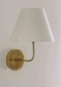 Applique murale minimaliste en laiton avec abat-jour en lin blanc, luminaire mural d'intérieur pour chambre à coucher, décoration de la maison - Product Image 4