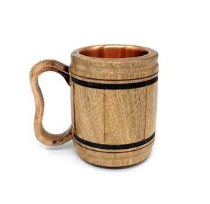 แก้วกาแฟ/ชาไม้กระถินณรงค์ งานฝีมืออินเดีย ลายเรียบง่าย ผลิตตามสั่ง สไตล์เรียบง่าย ทนทาน ใช้กับเครื่องล้างจานได้ - Product Image 2