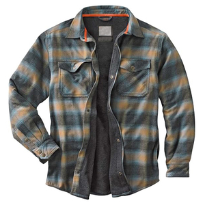 <b>Men's</b> Warm <b>Lined</b> Long Sleeve Custom Plaid Shirt Flannel <b>Jackets</b> - Product Image 1