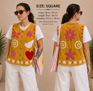 Nueva llegada: Chaleco Kantha Suzani de terciopelo floral bordado vintage de textiles de Rajastán, chaqueta corta india para mujer con logo frontal. - Product Image 4