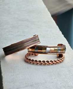 Metal Craft Pure <b>Copper</b> <b>Magnetic</b> <b>Bracelet</b> Bangle Arthritis Relief Handmade Therapeutic Fashion Jewelry Unisex Gift Ready - Product Image 6