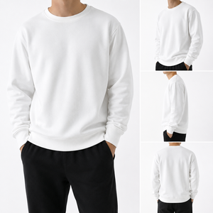 Sudadera de Cuello Redondo para Hombre, Manga Larga, Color Sólido, 100% Algodón, Tejido de Punto, Corte Regular, Informal, para Otoño - Product Image 2