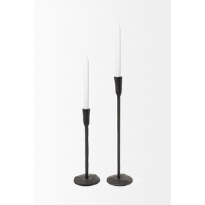 Porte-bougie en fer noir fait main, grand et long, pour décoration intérieure, étagères de salon, décoration de la maison - Product Image 1