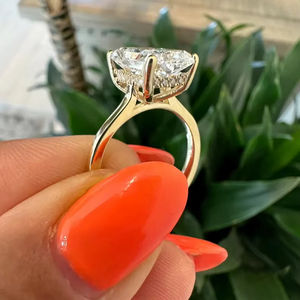 Luxury Radiant Cut Diamond Engagement 14KYellow Gold Solitaire <b>Ring</b> Lab Grown Diamond <b>Ring</b> IGICertified Big Carat <b>Statement</b> <b>Ring</b> - Product Image 4