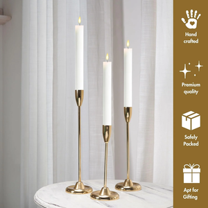 Iron Gold Polished Handmade Durable Portable Elegant Candlestick Holder Tabletop Decor for Valentine's <b>Day</b> Christmas Special - Product Image 3