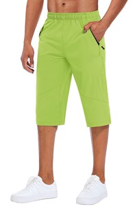 Shorts Bermuda pour homme, couleur unie, séchage rapide, avec poches, taille élastique, style décontracté, en polyester - Product Image 4