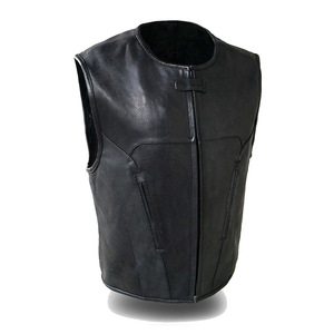 Gilet en cuir de haute qualité pour homme 2026 – Décontracté, respirant, coupe-vent, col en V, en coton pour l'automne - Product Image 1