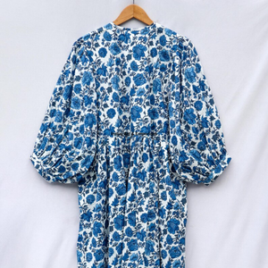 เดรสผ้าฝ้ายพิมพ์ลายดอกไม้แสนสวยเดรสสำหรับใส่ลำลองเดรสพิมพ์ลายด้วยมือ - Product Image 5