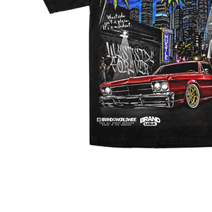 Camiseta Negra de Manga Corta para Hombre con Estampado de la Ciudad de Los Ángeles, Corte Regular, Cuello Redondo, Estilo Urbano, Tela Jersey - Product Image 4