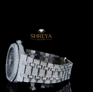 Iced Out aarabic Quartz <b>Watch</b> Stainless Steel Bracelet Moissanite diamond Wristwatch Round Dial Analog Men Women Hip Hop <b>Watch</b> - Product Image 4