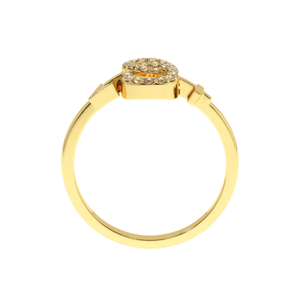 Bague vintage en or 14 carats Ajretail Eternal Faith avec diamant naturel 0,18 carat, couleur HI, clarté VS-SI, certifiée - Product Image 5