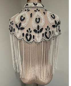 Cape à franges perlées personnalisable, tenue de scène professionnelle et accessoire de soirée de luxe pour femmes, fournisseur en gros - Product Image 2