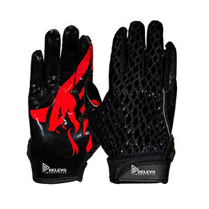 Gants de football américain à sublimation intégrale, nouvelle marque privée, paume antidérapante en silicone, imperméables, poignets ajustables - Product Image 2