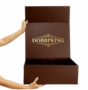 Boîte cadeau en papier kraft magnétique rigide personnalisée avec revêtement imperméable, gaufrage et laminage mat pour cosmétiques, soins de la peau, bougies, parfums - Product Image 1