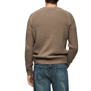 Best Quality Men Winter Knitted Sweater 100% Cotton <b>Wool</b> Blend Breathable Front Logo Soft Factory Direct Price Customized Colors - Product Image 4