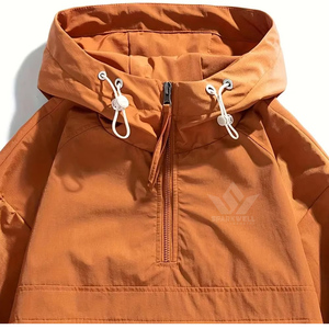 Chaqueta Larga con Capucha y Cierre de Cremallera para Hombre, Personalizada, Transpirable, Resistente al Viento, de Color Sólido, Corte Holgado, Spandex/Nylon, Informal, para Invierno - Product Image 5