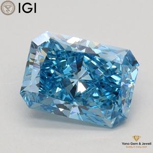ใบรับรอง IGI เพชร CVD ที่เพาะเลี้ยงในห้องปฏิบัติการ รูปทรงเรเดียนท์ น้ำหนัก 1.00 กะรัต สีฟ้าสดใสแฟนซี ความสะอาดระดับ VS2 สำหรับเครื่องประดับที่น่าทึ่ง - Product Image 1