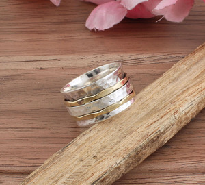 แหวนแต่งงานเงินแท้ 925 ชุบสองสี คุณภาพสูง ขัดเงา รับทำโลโก้ตามสั่ง - Product Image 3