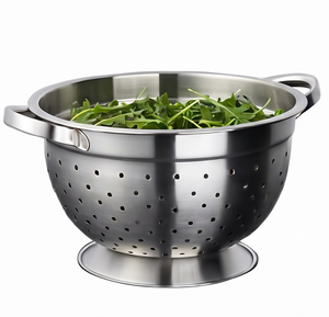 Stainless Steel Colander With Handles For Fruits And Vegetables Kitchen Strainer Durable Metal Design For Home Restaurant Events - Product Image 4
