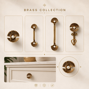 Tirador de latón premium hecho a mano con acento de perla, tirador decorativo para armarios, cómodas, cajones y herrajes de muebles. - Product Image 5
