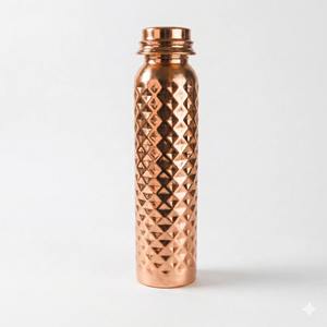 <b>copper</b> <b>screw</b> lid bottle <b>Copper</b> Water Bottle With Lid Portable Travel Flask Minimalist Design - Product Image 3