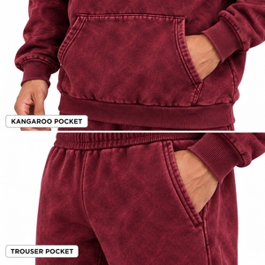 Survêtement Homme 2-en-1 Personnalisé en Gros OEM Streetwear Uni 100% Coton Délavé à l'Acide avec Capuche Sérigraphie DTF 3D Écologique - Product Image 4